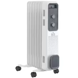 Image of Etna Oil Filled 1630W Radiator Portable Space Heater with 3 Heat Settings - White