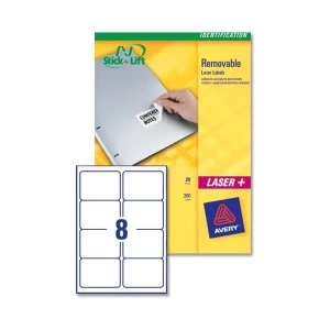 Image of Avery L4745REV-25 White Removable Labels white - 96 x 63 5 Pack 200