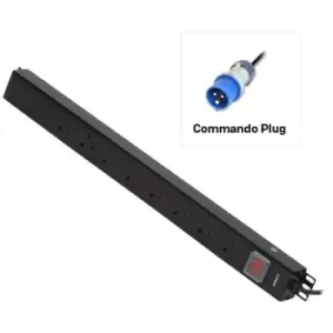 Image of Lindy 8 Way UK Mains Sockets Vertical PDU with Commando Plug