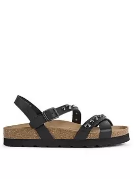 Image of Geox Brionia Jewel Sandals, Black, Size 4, Women