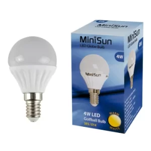 Image of 2 x 4W SES E14 Warm White LED Golfball Bulbs