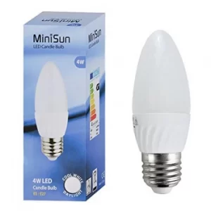 Image of MiniSun 4W ES/E27 Frosted Candle Bulb In Daylight/ Cool White