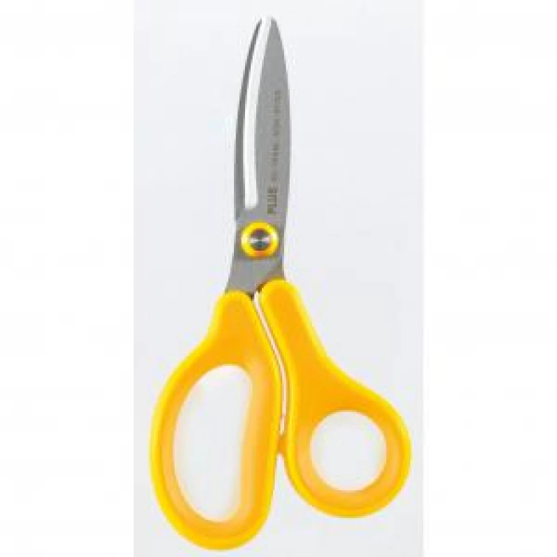 Image of Plus by Pentel Plus By Pentel Fitcut Curve Kids Fluorine Coated Non Stick Left-Handed Scissors 145mm Yellow 35065 35065