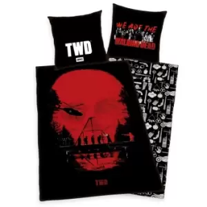 Image of The Walking Dead Duvet Set Skull 135 x 200cm / 80 x 80 cm