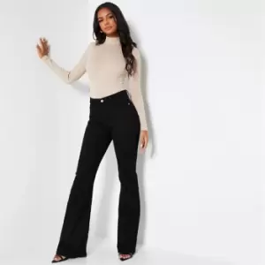 Image of I Saw It First Skinny Fit Flared Jeans - Black