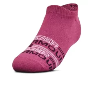 Image of Under Armour 6 Pack No Show Socks Womens - Pink