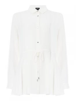 Image of DKNY Button through blouse with tie waist Off White