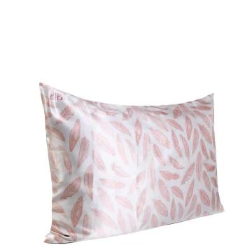 Image of Slip Silk Pillowcase - Queen (Various Colours) - Feather Print