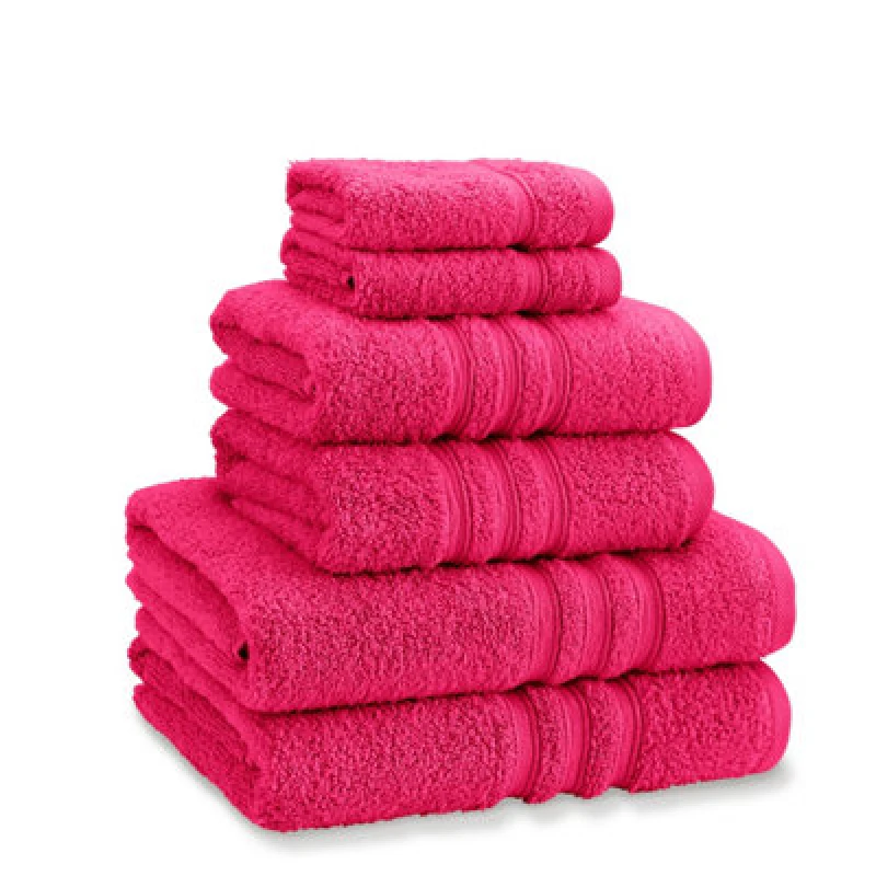Image of Catherine Lansfield Zero Twist Cotton 6 Piece Towel Bale Set Hot Pink