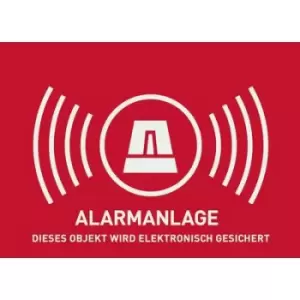 Image of ABUS AU1322 Warning label Alarm secured Languages German (W x H) 148mm x 105 mm
