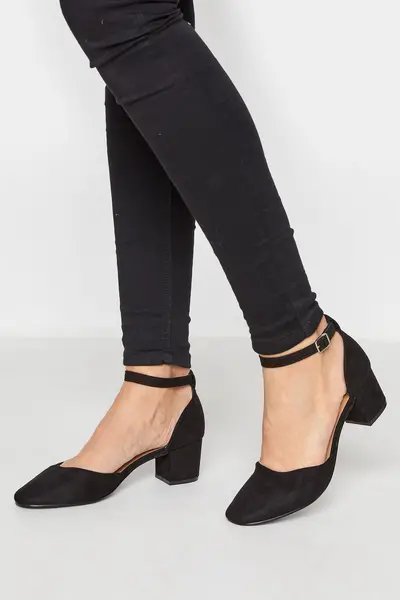 Image of Long Tall Sally Block Heel Court Shoes Black