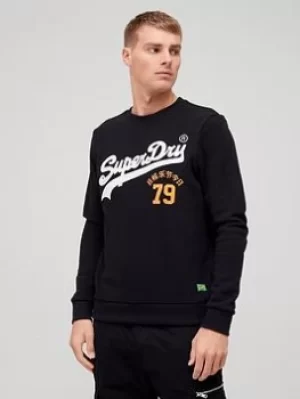 Image of Superdry Vintage Sweat, Black Size M Men