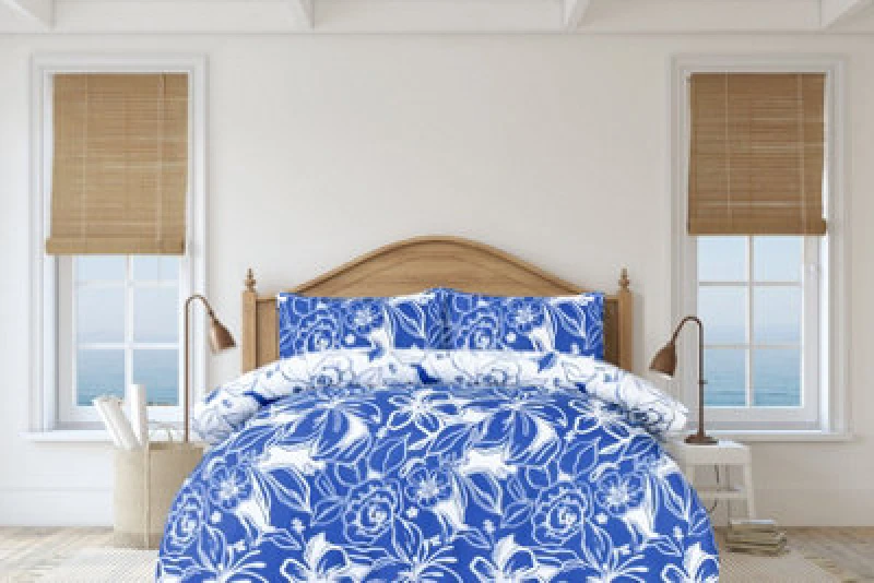 Image of Smart Living Smart Living Luxury Super Soft Reversible Hawaiian Tropic Duvet Cover with Pillowcase in Blue Size: Single Blue Single Unisex 505655758