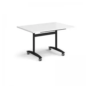Image of Rectangular deluxe fliptop meeting table with Black frame 1200mm x