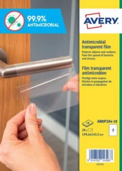 Image of Avery Antimicrobial Film A4 Label 2 Per Sheet 10 Sheets