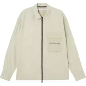 Image of Calvin Klein Jeans Mix Media Overshirt - Green
