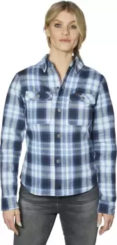 Image of Rokker Seattle Rider Ladies Motorcycle Shirt, blue, Size M for Women, blue, Size M for Women