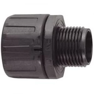 Image of HellermannTyton 166 21036 HG16 S PG16 HelaGuard Straight Conduit Fitting Polyamide 6.6 Black