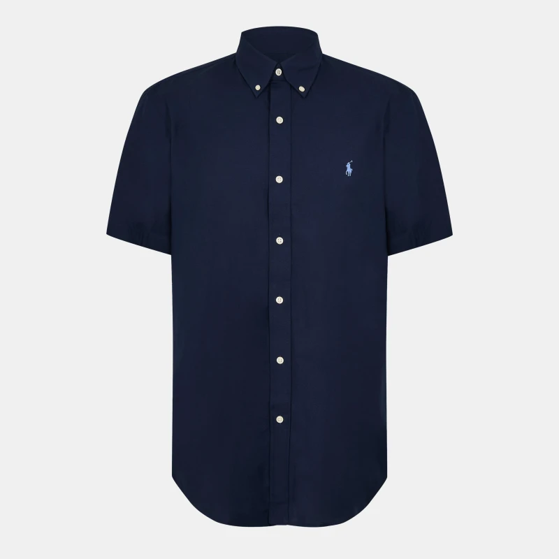 Image of Polo Ralph Lauren Poplin Short Sleeve Shirt Newport Navy male S
