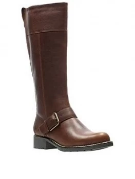 Image of Clarks Orinoco Jazz Knee High Boot - Tan Leather, Size 3, Women