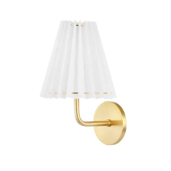 Image of Demi 1 Light Wall Sconce Aged Brass with Shade