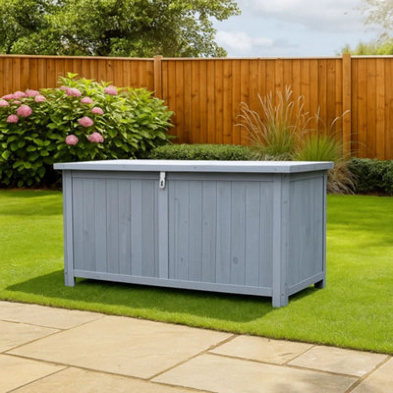 Image of Jack Stonehouse Small Grey Wooden Garden Storage Cabinet - 300L