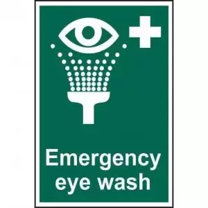 Image of Emergency Eyewash sign 200 x 300mm. Manufactured from strong rigid PVC