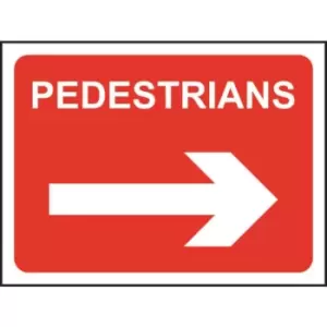 Image of 600 X 450MM Temporary Sign & Frame - Pedestrians (Arrow Right)