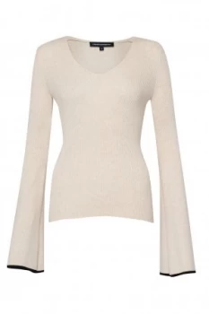 Image of French Connection Virgie Knits Bell Sleeve Jumper Cream