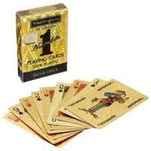 Image of Black and Gold Waddingtons No 1 Playing Cards