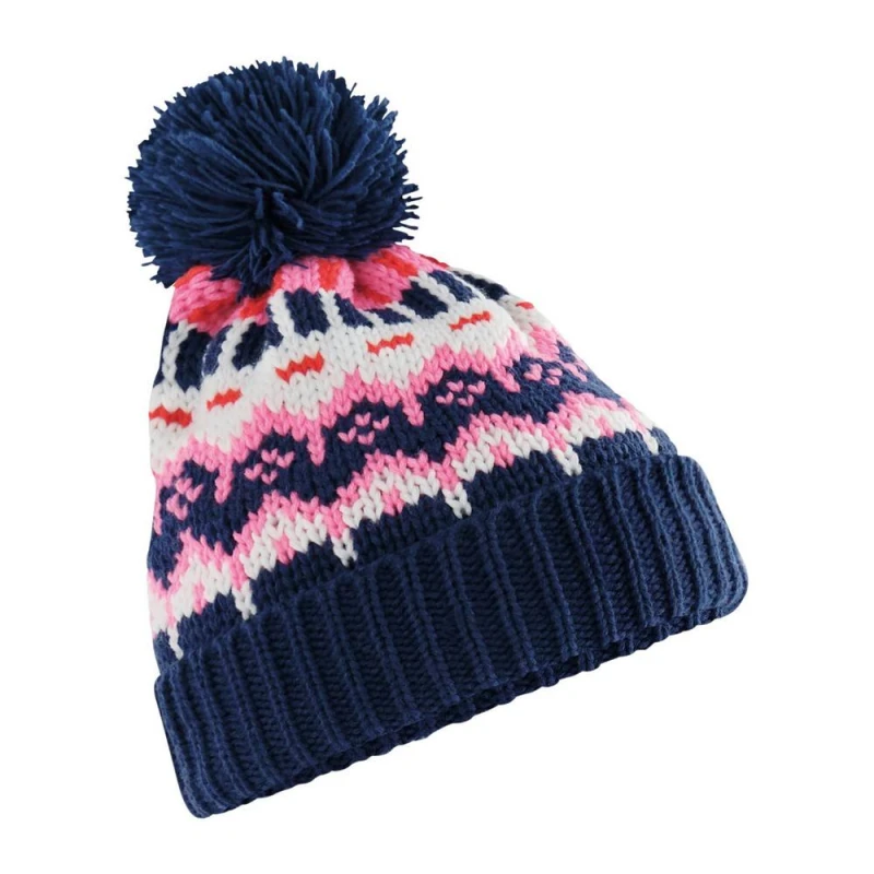 Image of Beechfield Mens Retro Skiing Beanie in Navy Navy Male One Size