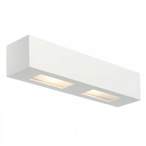 Image of 2 Light Indoor Plaster Wall Light White, Paintable, G9