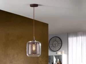 Image of Fox Crystal Ceiling Pendant Mesh Brown, E27