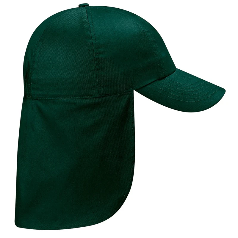 Image of Beechfield Plain Legionnaire Cap in Bottle Green Bottle Green Unisex One Size