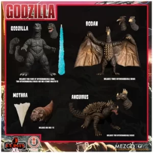 Image of Mezco Godzilla: Destroy All Monsters Round One 5 Points XL Deluxe Box Set