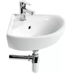Image of Armitage Shanks Sandringham 21 Corner Basin 1 Tap Hole in White