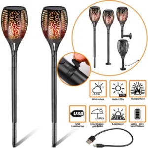 Image of Beautiful Garden Solar Torch Light 2 pcs Set with US