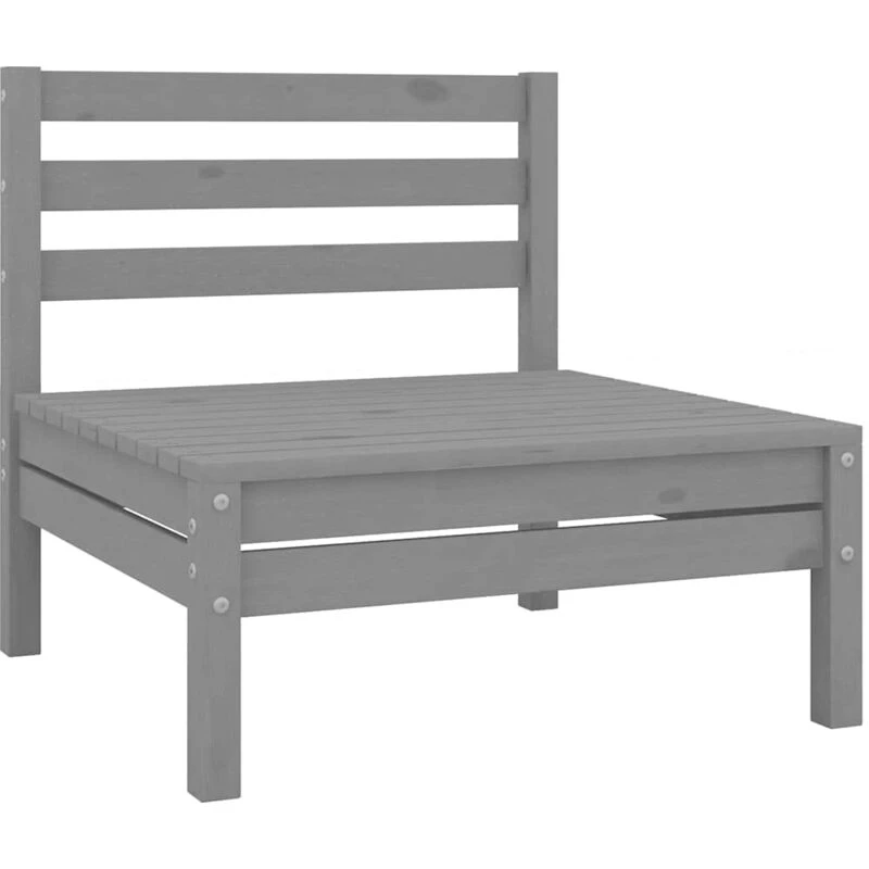 Image of VIDAXL Garden Middle Sofa Grey Solid Wood Pine Vidaxl 8720286658888