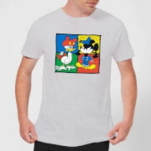 Image of Disney Mickey And Donald Clothes Swap Mens T-Shirt - Grey - S