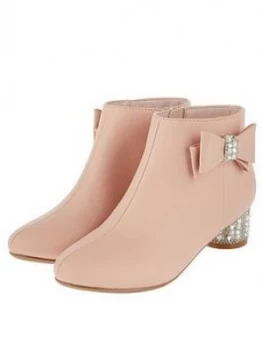 Image of Monsoon Girls Belinda Pearl Diamante Heel Boot - Pink