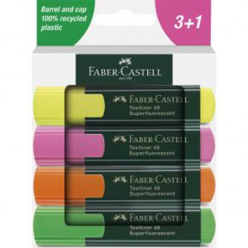 Image of Faber-Castell Highlighter Textliner 48 - Assorted Colours Pack 4 - EXR49223SQ