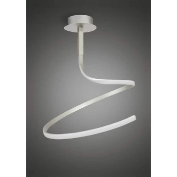 Image of Nur 30W LED 3000K Semi Ceiling Light, 2400lm, silver / frosted acrylic / polished chrome