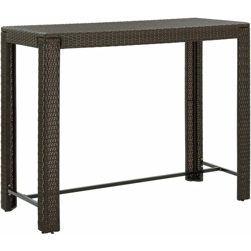 Image of VIDAXL Garden Bar Table Brown 140.5x60.5x110.5cm Poly Rattan Vidaxl 8720286003121