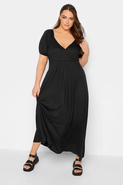 Image of Yours Wrap Maxi Dress Black