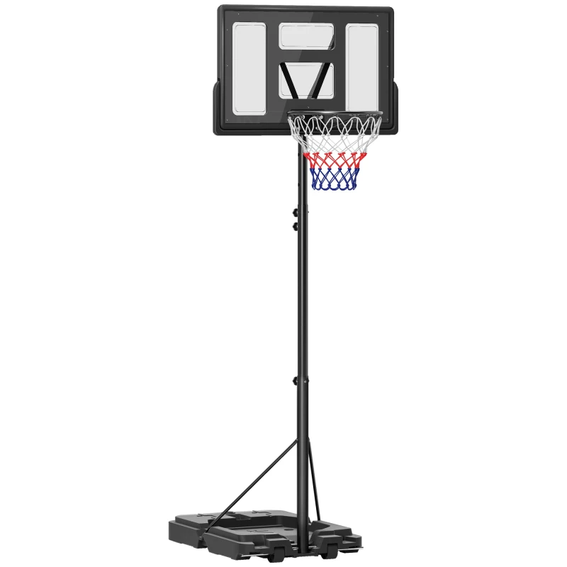 Image of SPORTNOW 2.3-3.05m Basketball Hoop and Stand with Weighted Base and Wheels TJ Hughes Black 5063603840058