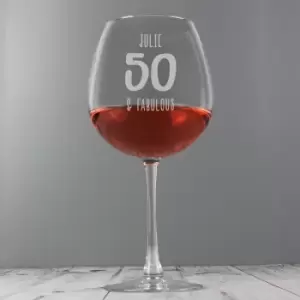 Image of Personalised Birthday Bottle of Wine Glass Clear