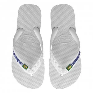 Image of Havaianas Havaianas Brazil Logo Flip Flops - White 0001