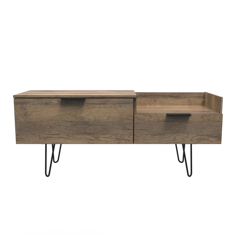 Image of Fuji TV Console Unit In Vintage Oak (Ready Assembled)