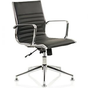 Image of dynamic Infinite Lock Executive Medium Back Chair with Armrest Ritz Black Leather