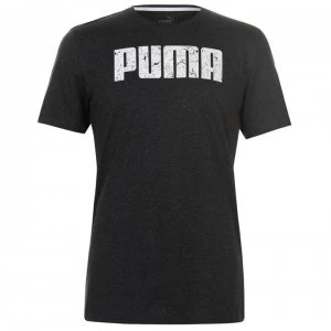 Image of Puma No1 Logo T Shirt Mens - Drk Grey/White